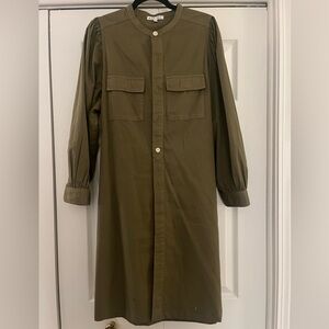 Alex Mill Olive Green Long Sleeve Shirt Dress